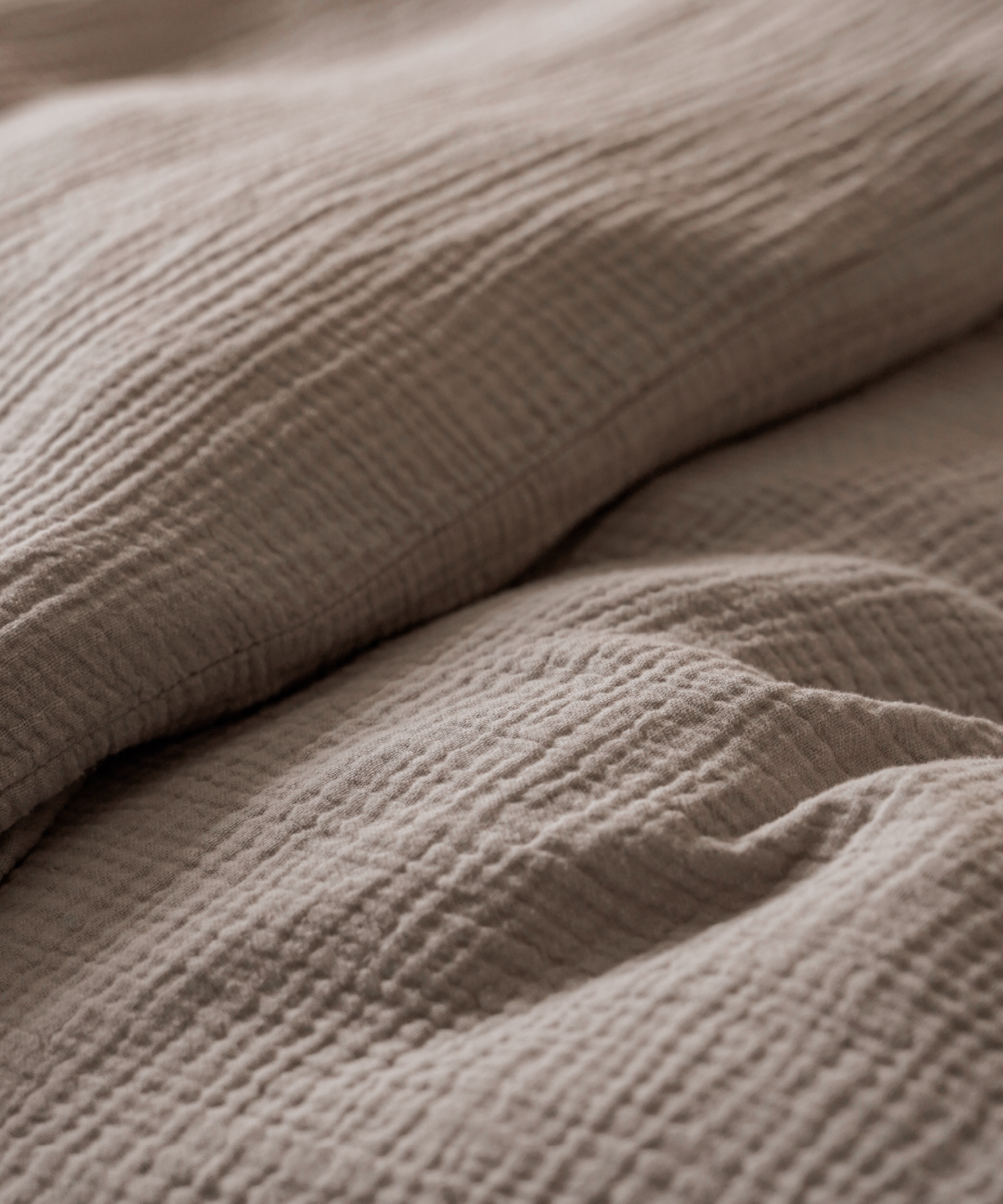 Beige Musselin Einzelbettwäsche | Haven
