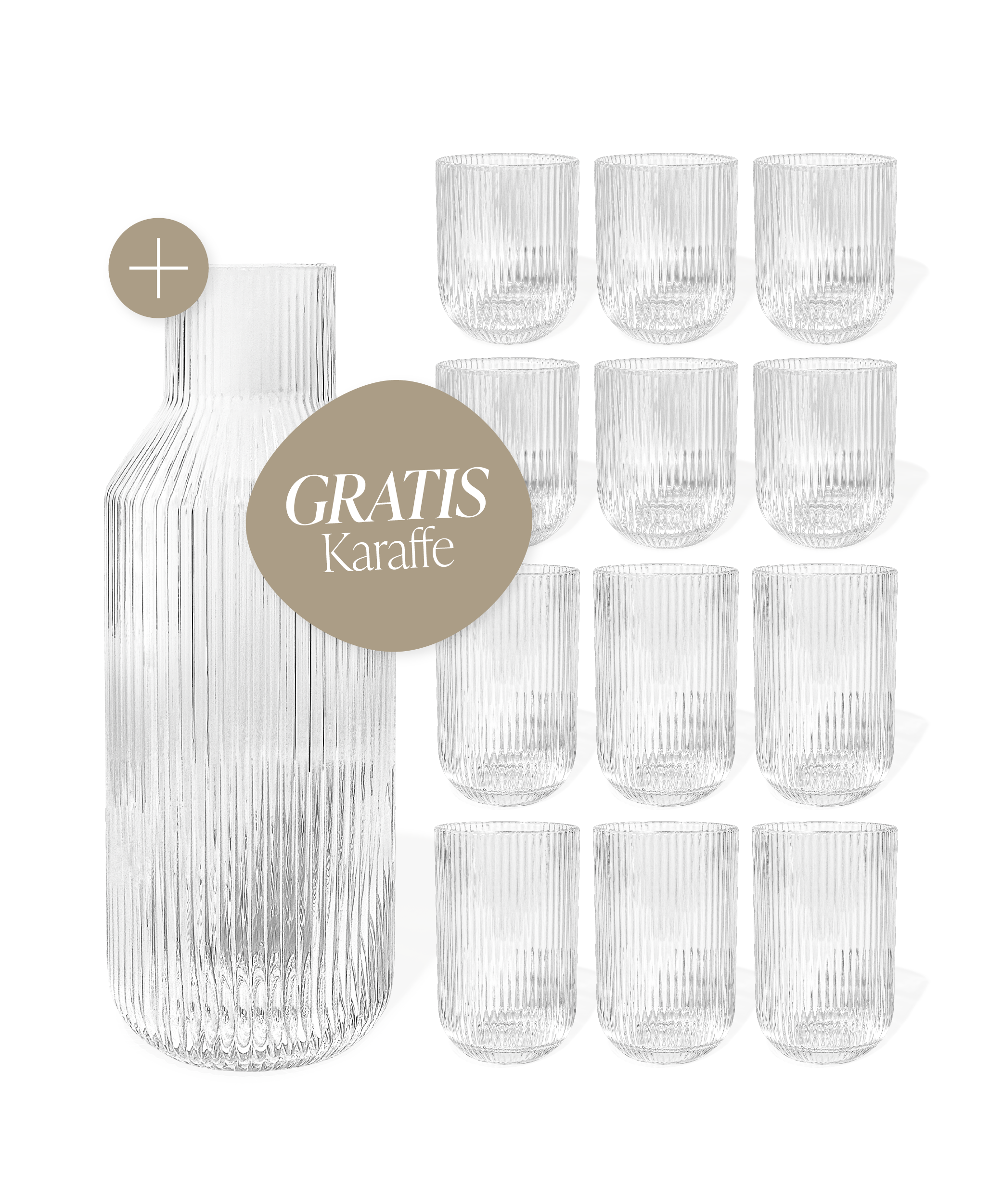 12er Gläser-Set + GRATIS Karaffe | Paris
