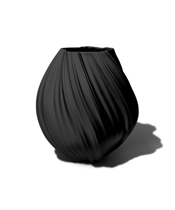 Große Keramik Vase in Schwarz | Flora
