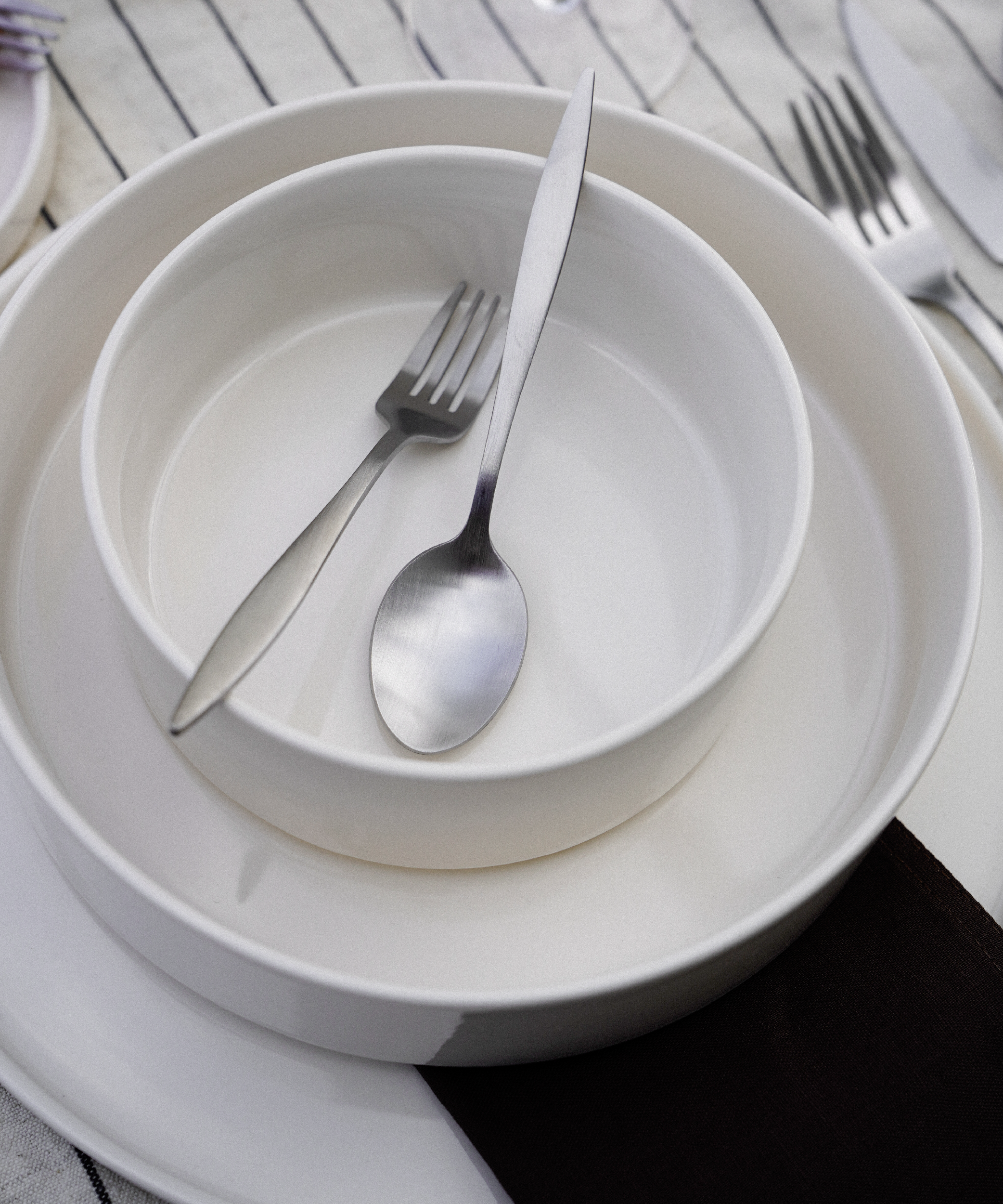 Besteck-Set Silber matt-gebürstet | Tava
