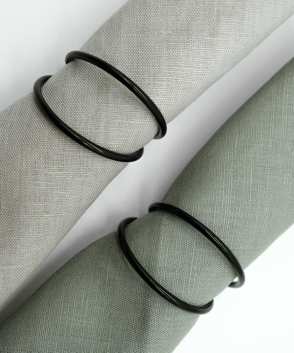 Serviettenringe Schwarz 6er Set | Rina