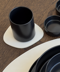 Glasuntersetzer Schwarz/Beige | Jade