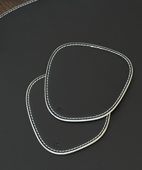 Glasuntersetzer Schwarz/Beige | Jade