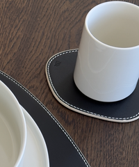Glasuntersetzer Schwarz/Beige | Jade