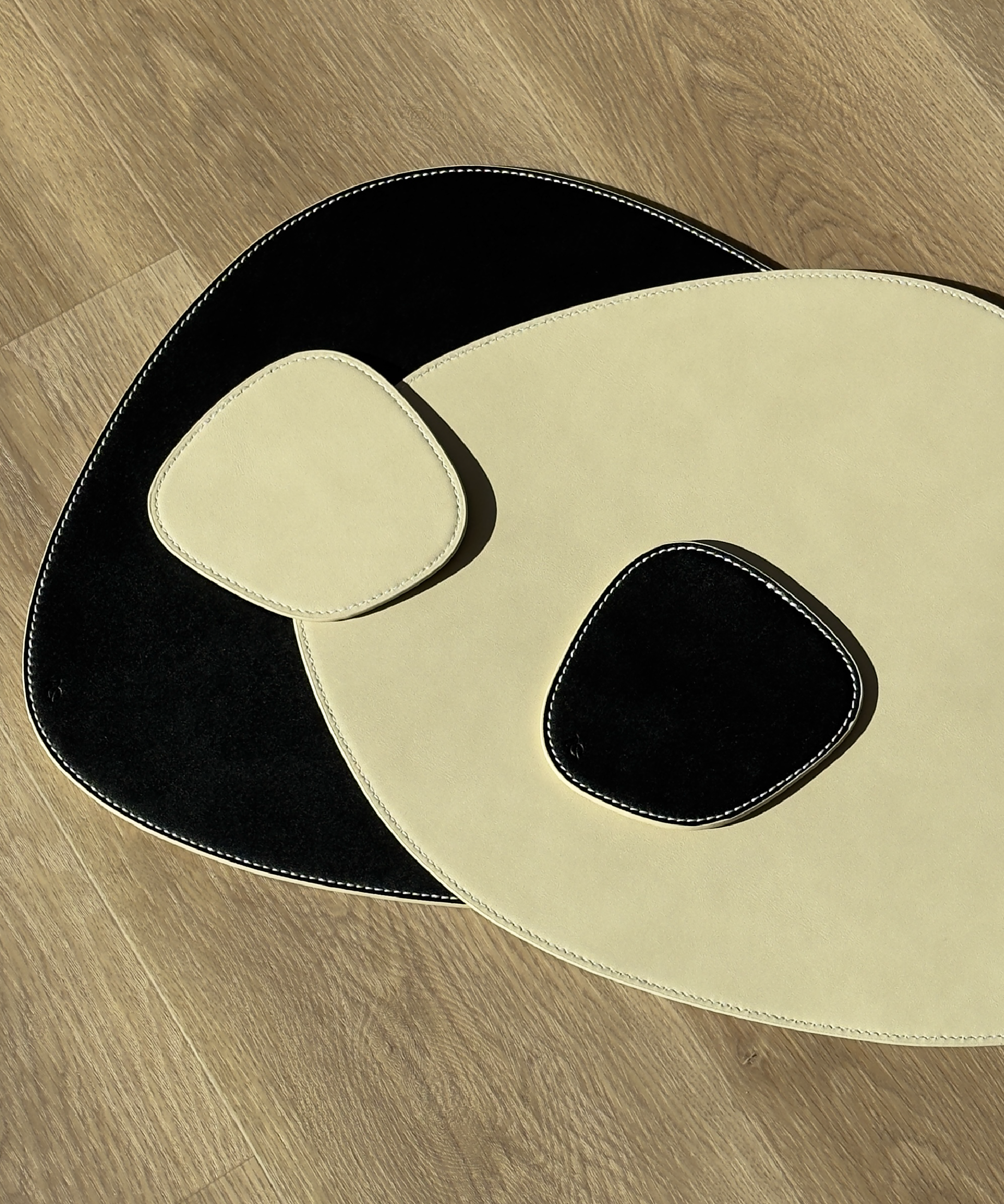 Telleruntersetzer Schwarz/Beige | Jade