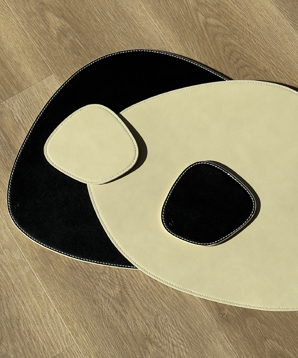 Telleruntersetzer Schwarz/Beige | Jade