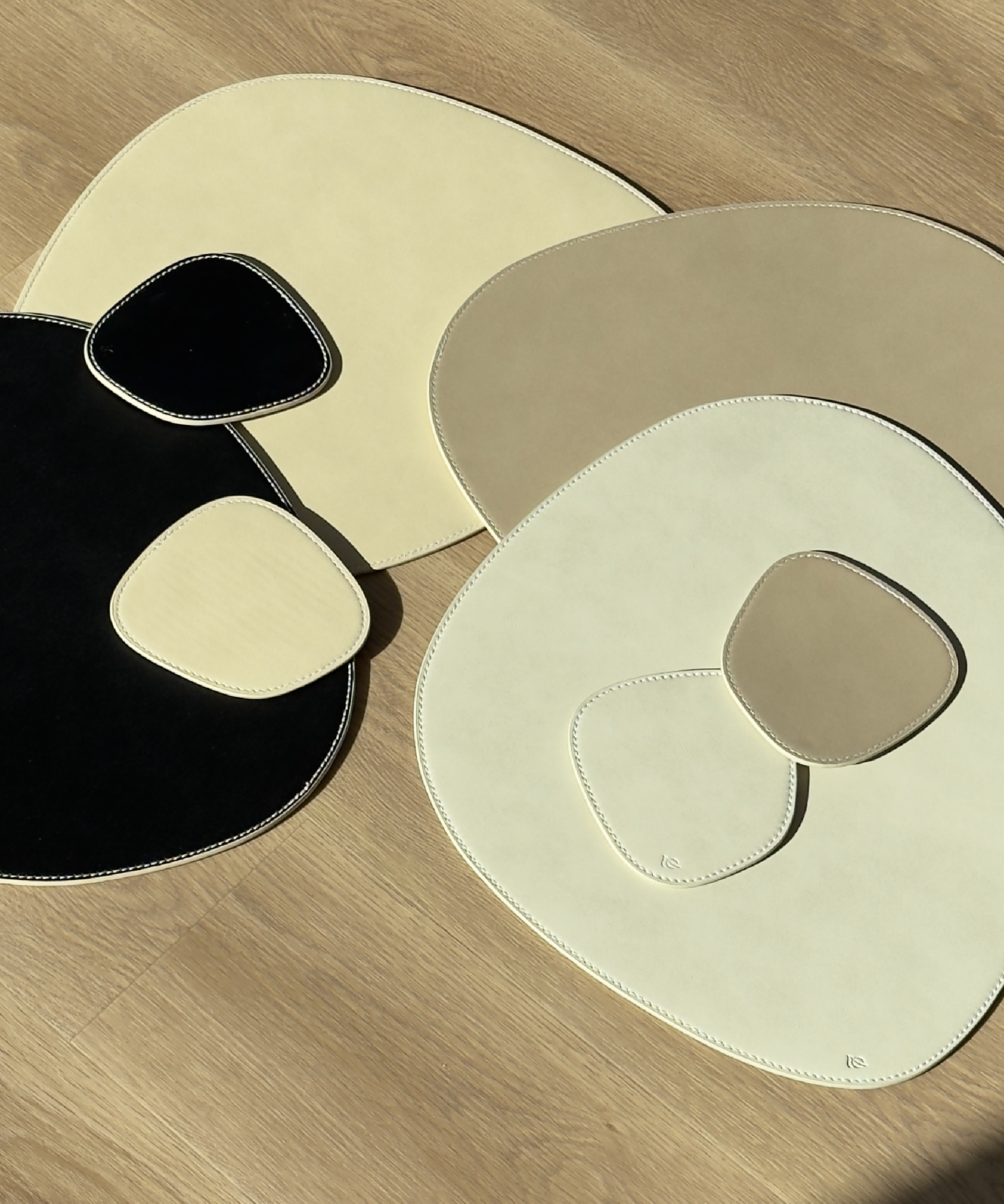 Telleruntersetzer Schwarz/Beige | Jade