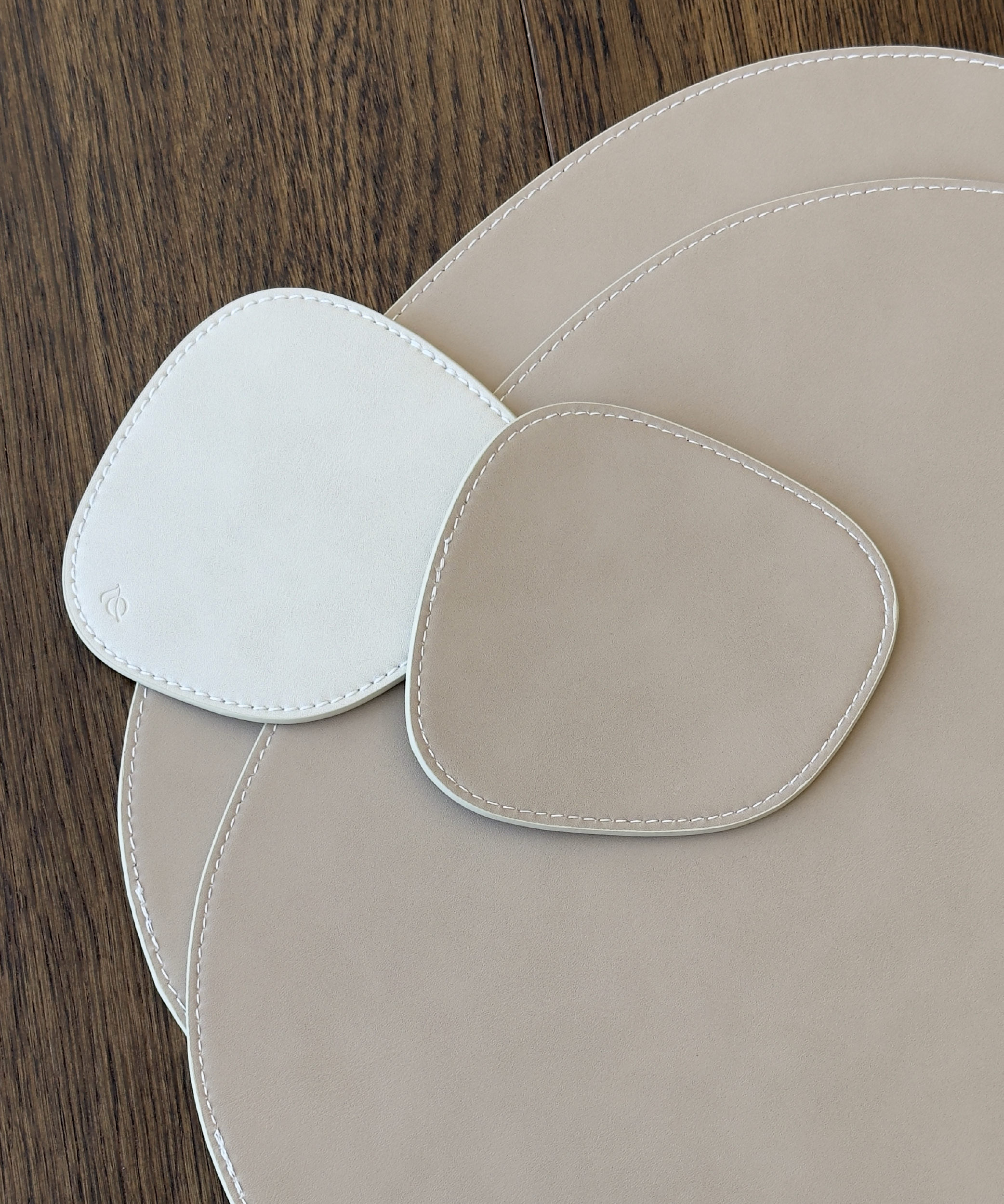 Telleruntersetzer Taupe/Creme | Jade