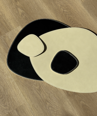 Teller- und Glasuntersetzer Schwarz/Beige | Jade