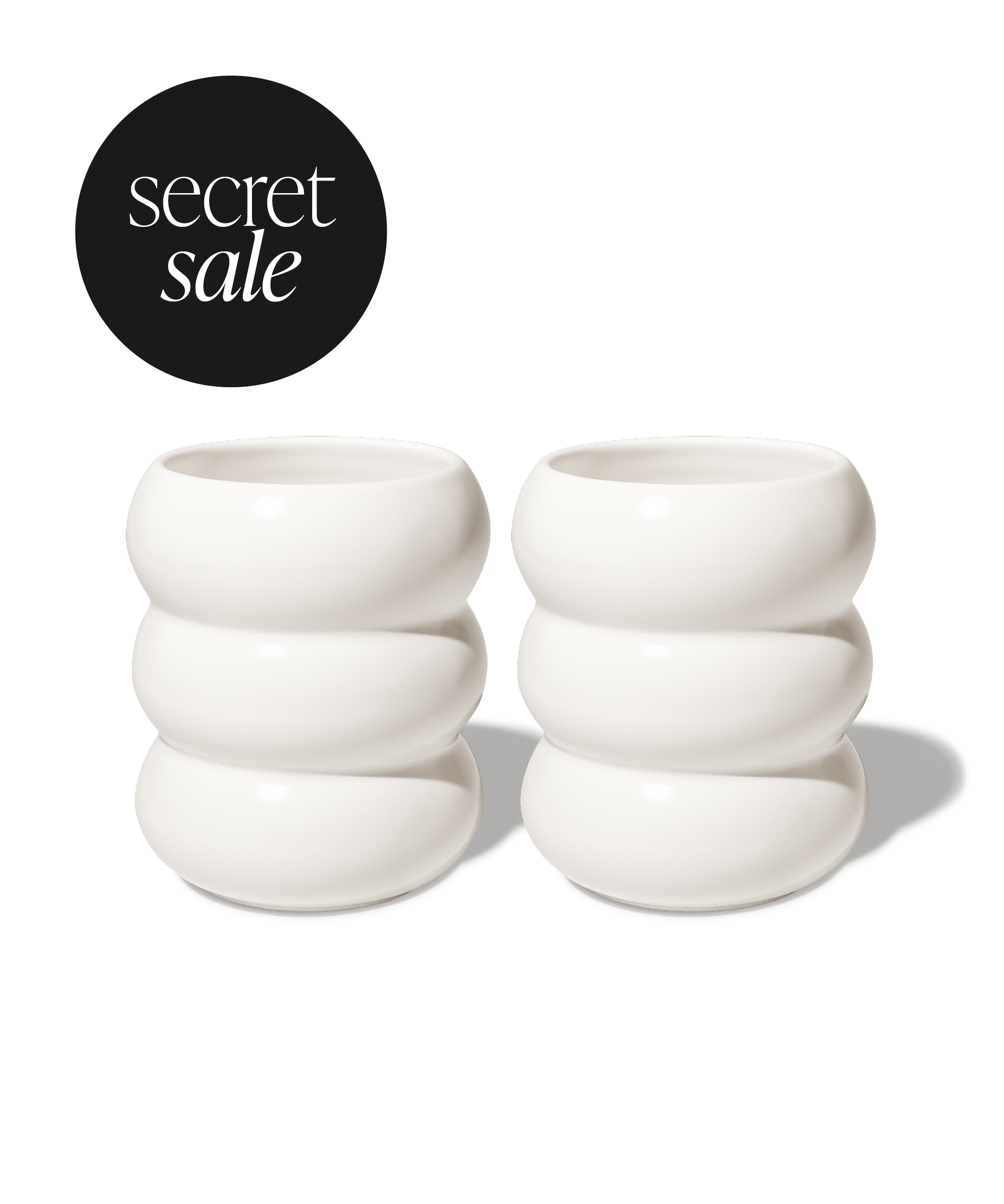 Mya wellenförmiger Keramik Becher Weiß | Secret Sale