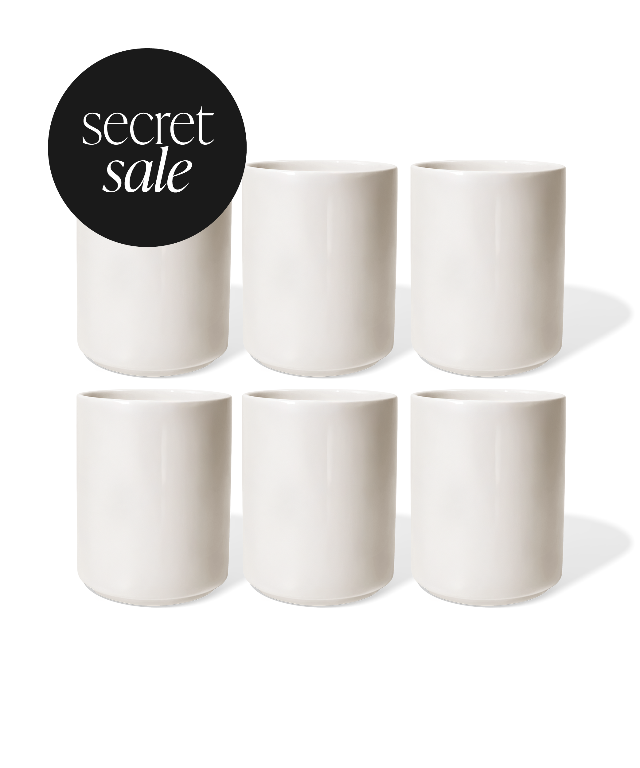 Nia Tassen 6er Set in Cremeweiß | Secret Sale