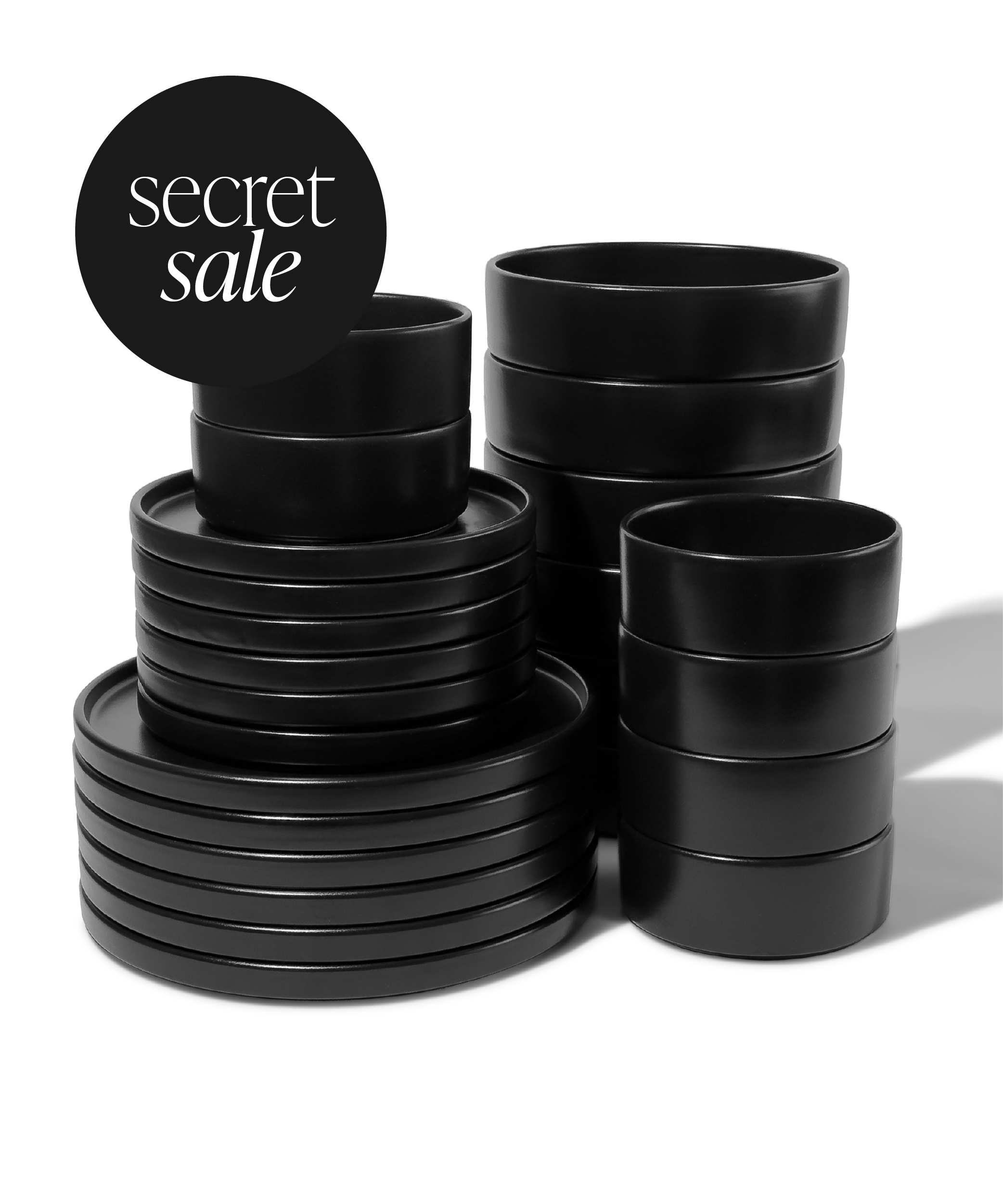 Nia Geschirrset Schwarz | Secret Sale