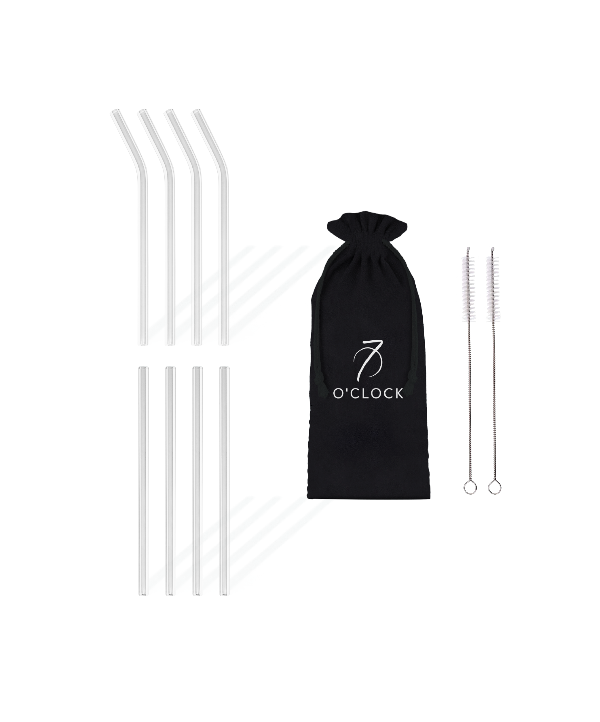 Kurze Glasstrohhalme 8er Set | Aris