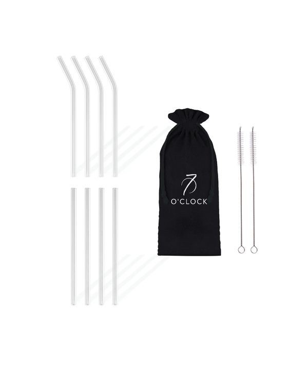 Kurze Glasstrohhalme 8er Set | Aris