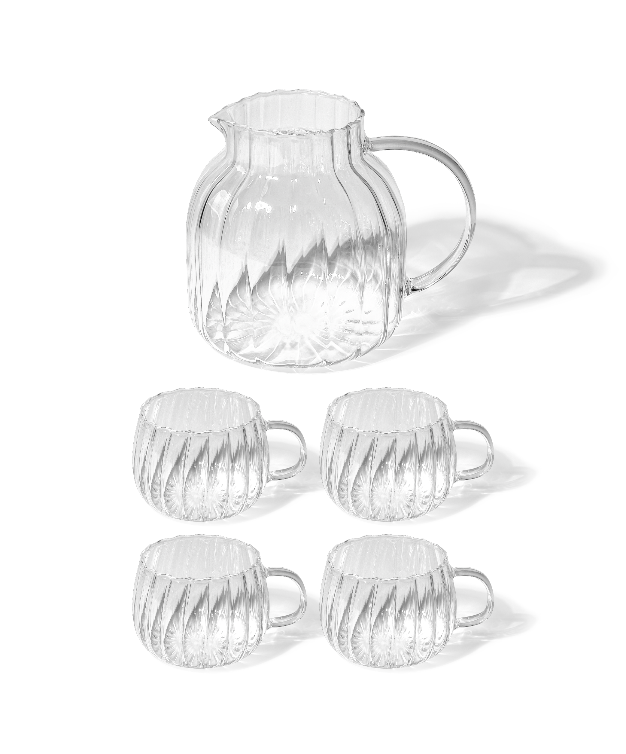 Teekaraffe & Glastassen-Set Streifen-Design | Norway