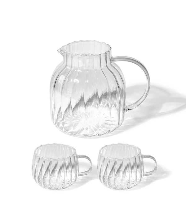 Teekaraffe & Glastassen-Set Streifen-Design | Norway