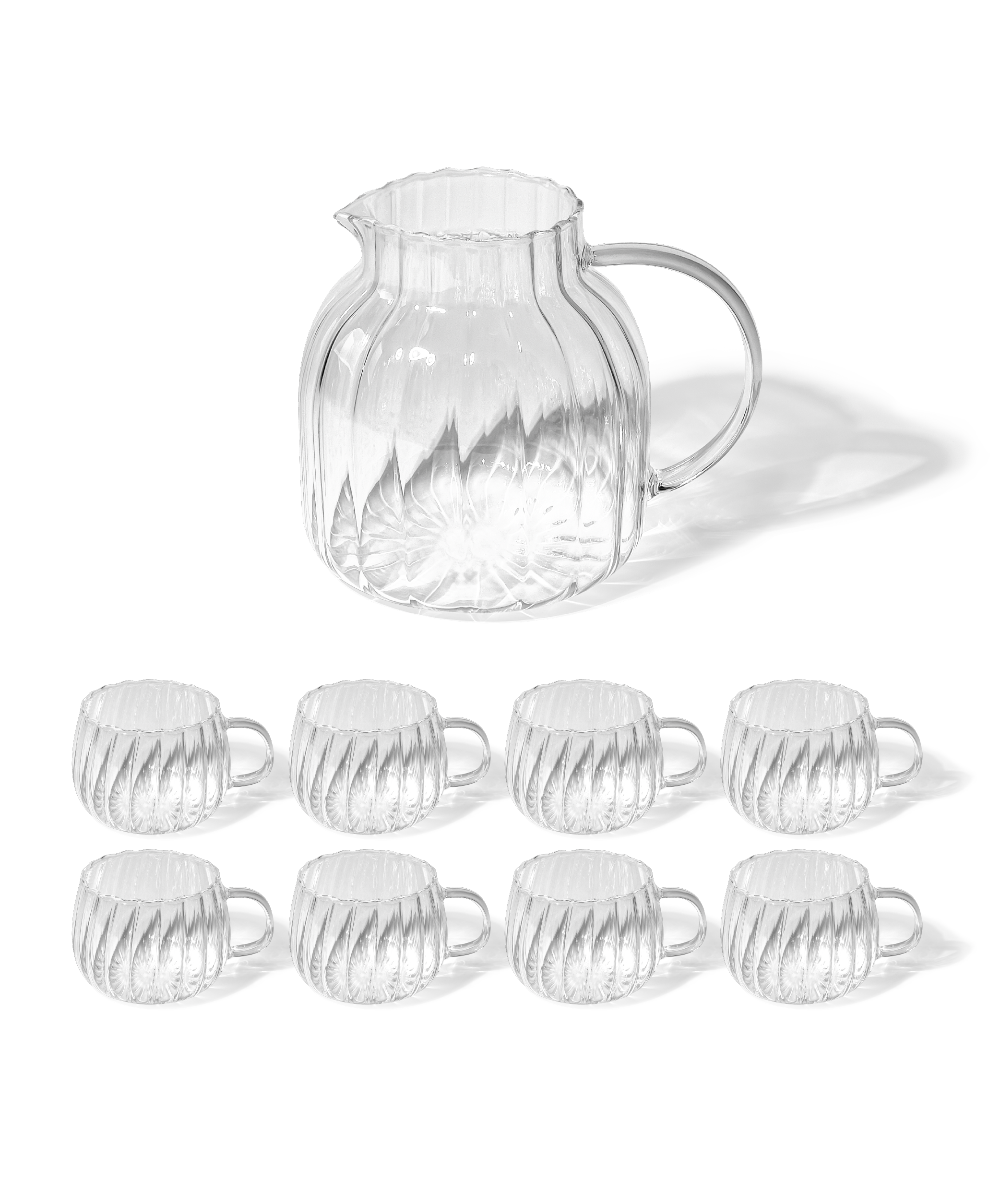 Teekaraffe & Glastassen-Set Streifen-Design | Norway