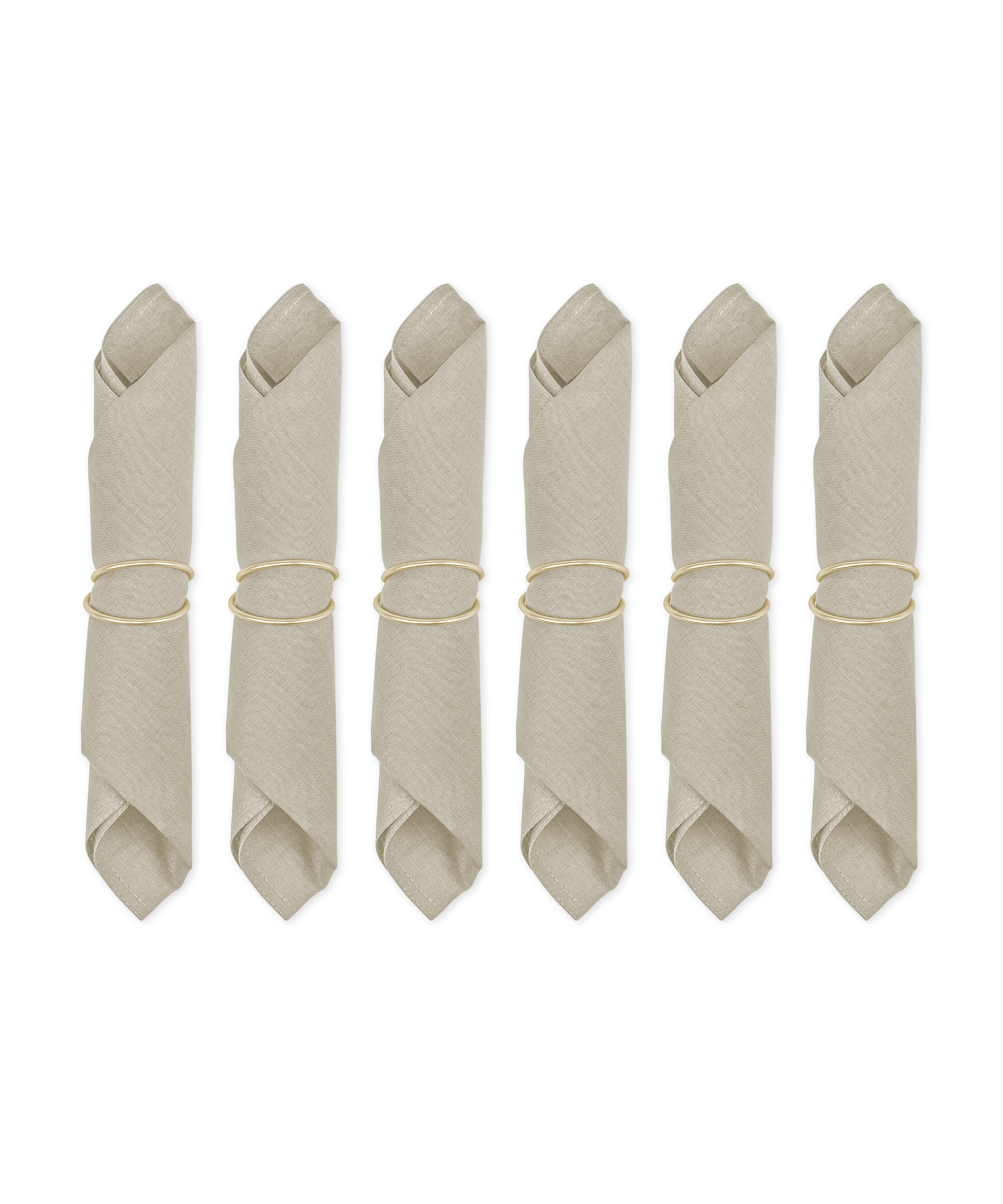 Beige Servietten mit Serviettenring 6er Set | Kyla & Rina