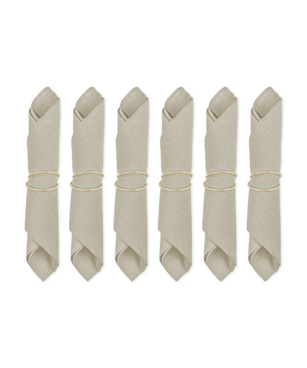 Beige Servietten mit Serviettenring 6er Set | Kyla & Rina