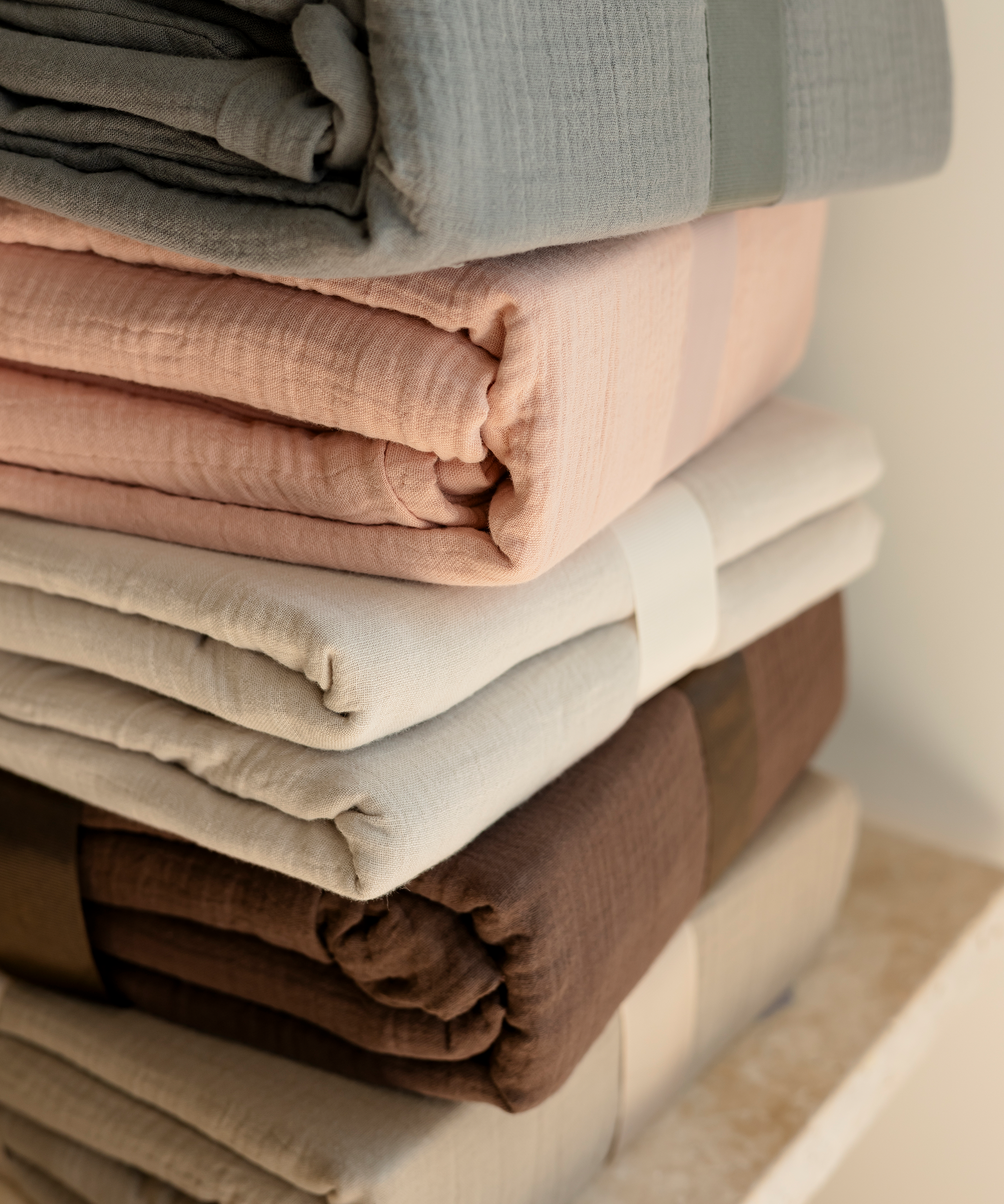 Beige Musselin Einzelbettwäsche | Haven