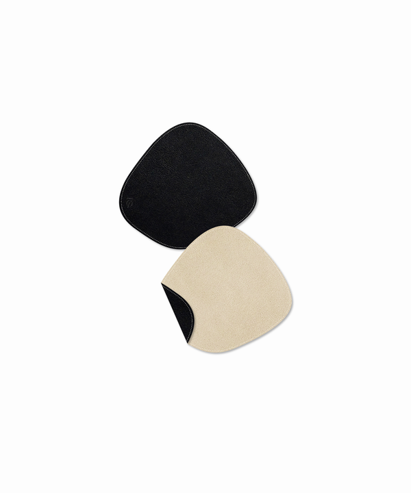 Glasuntersetzer Schwarz/Beige | Jade
