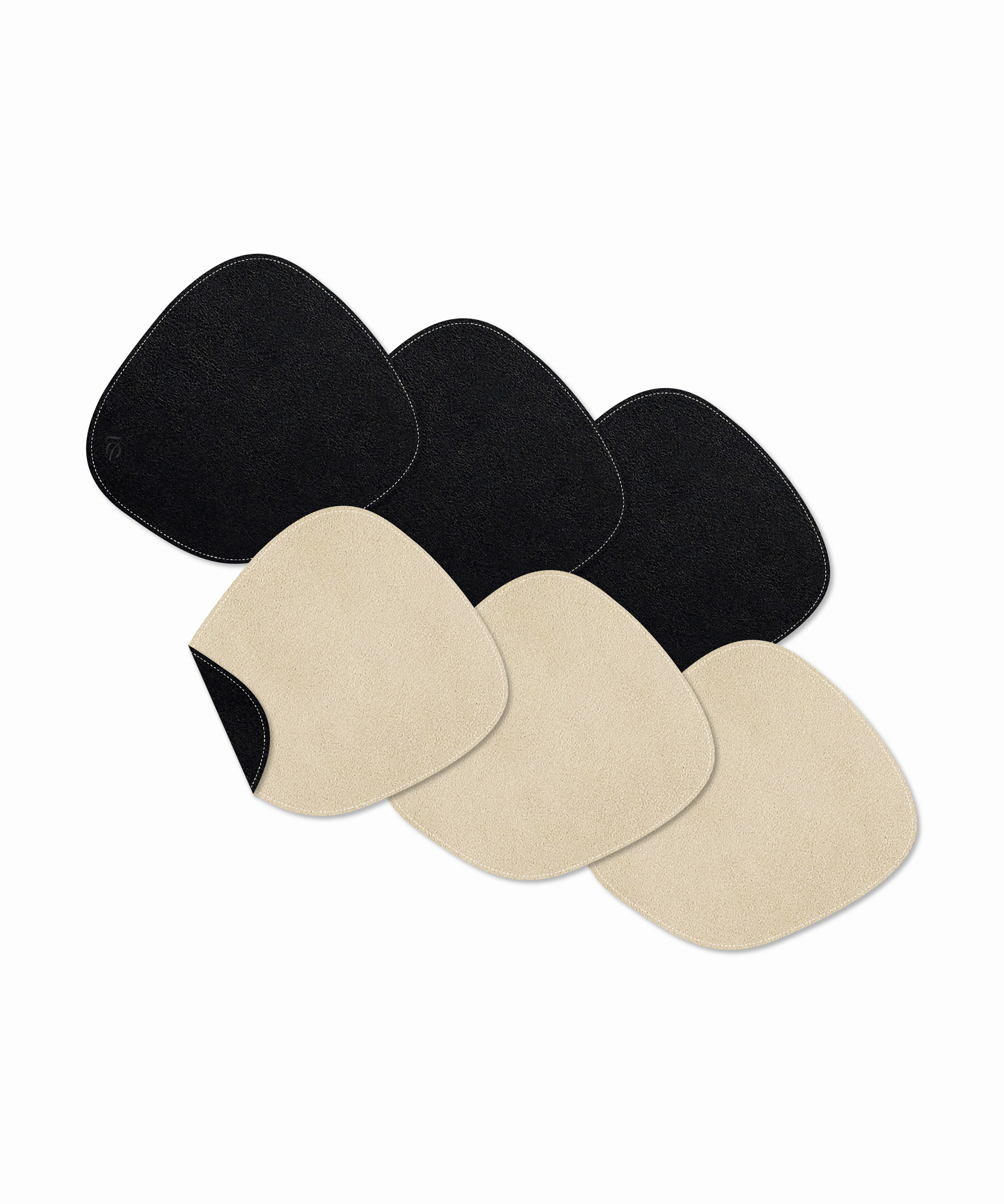 Glasuntersetzer Schwarz/Beige | Jade