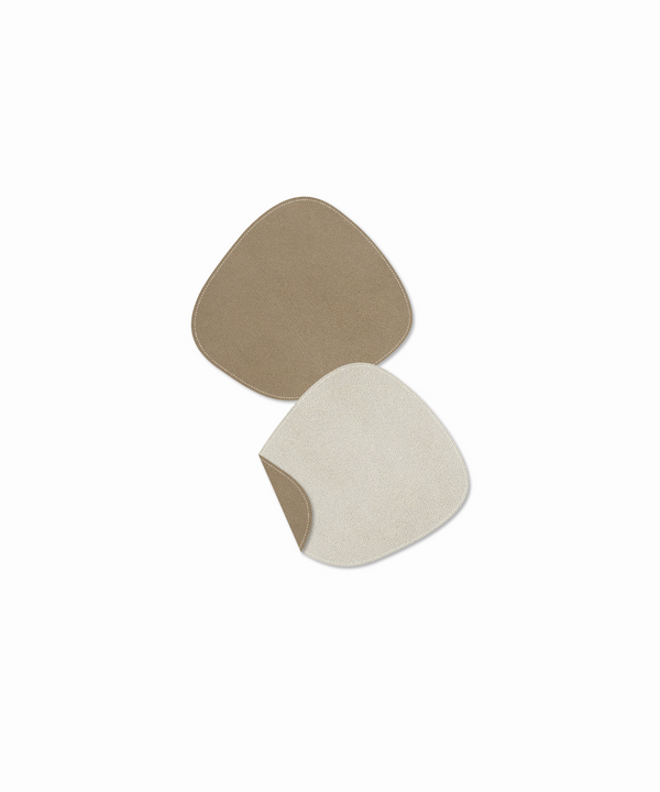 Glasuntersetzer Taupe/Creme | Jade