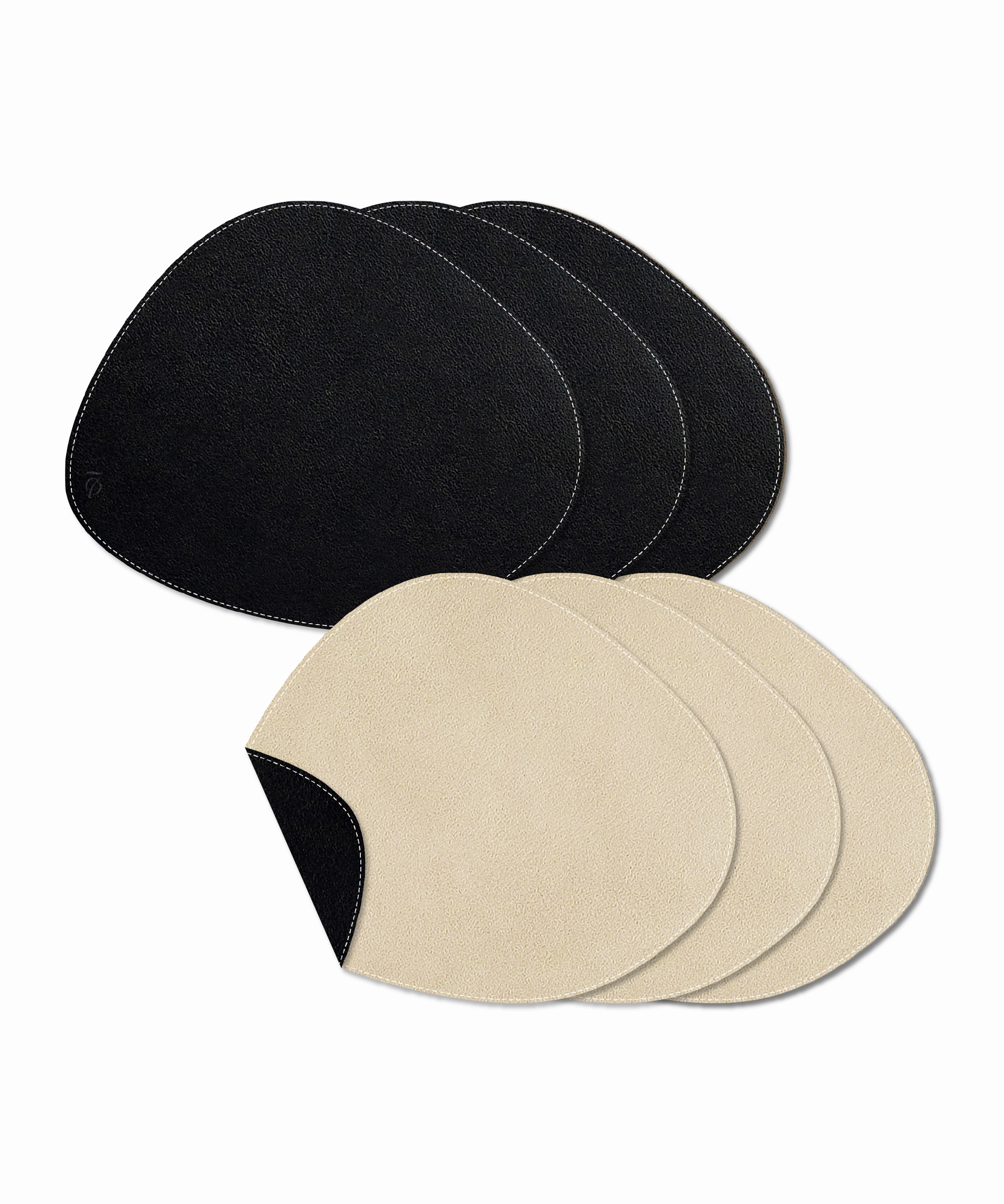 Telleruntersetzer Schwarz/Beige | Jade