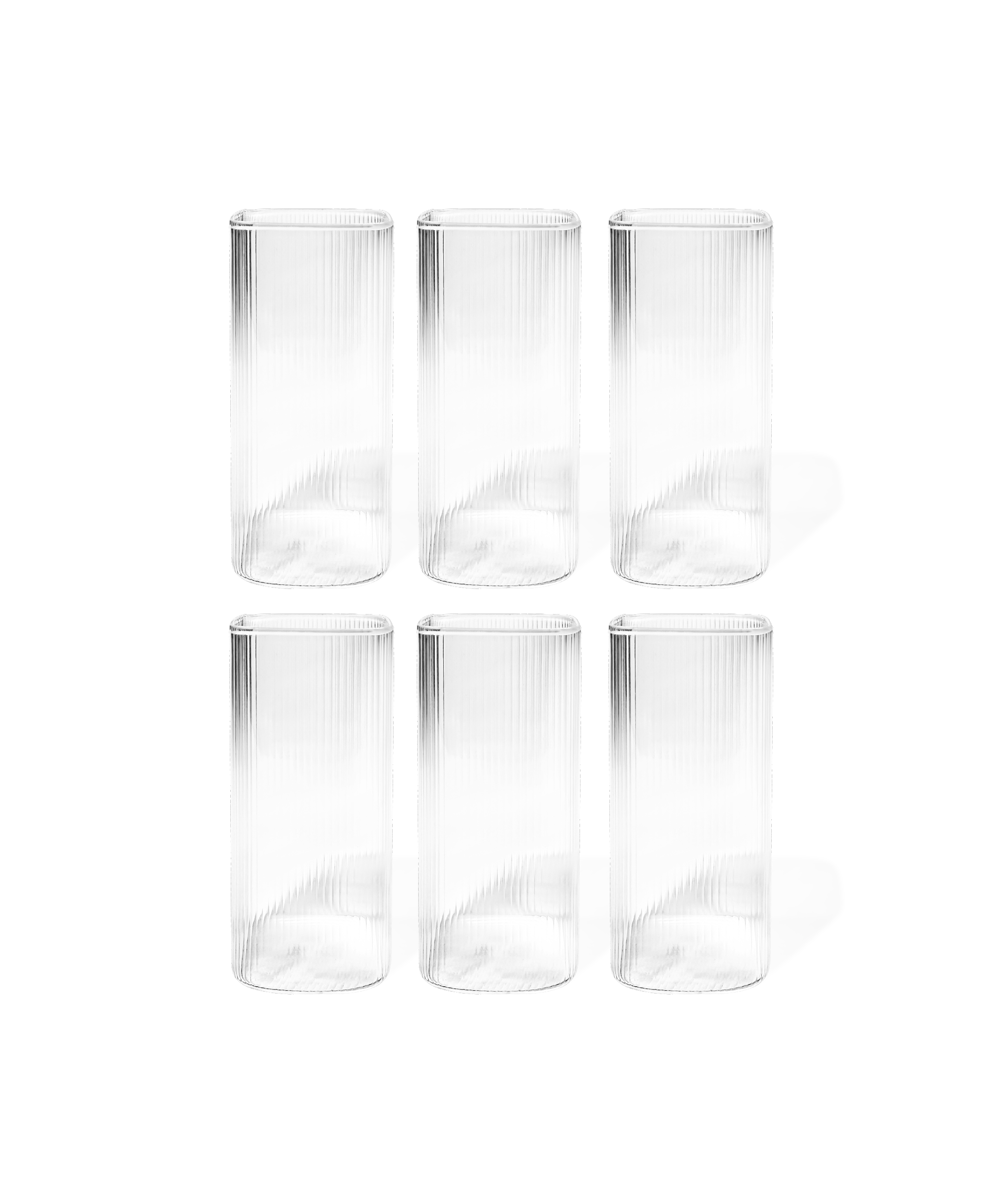 Geriffeltes Glas im eckigen Design | Kuba