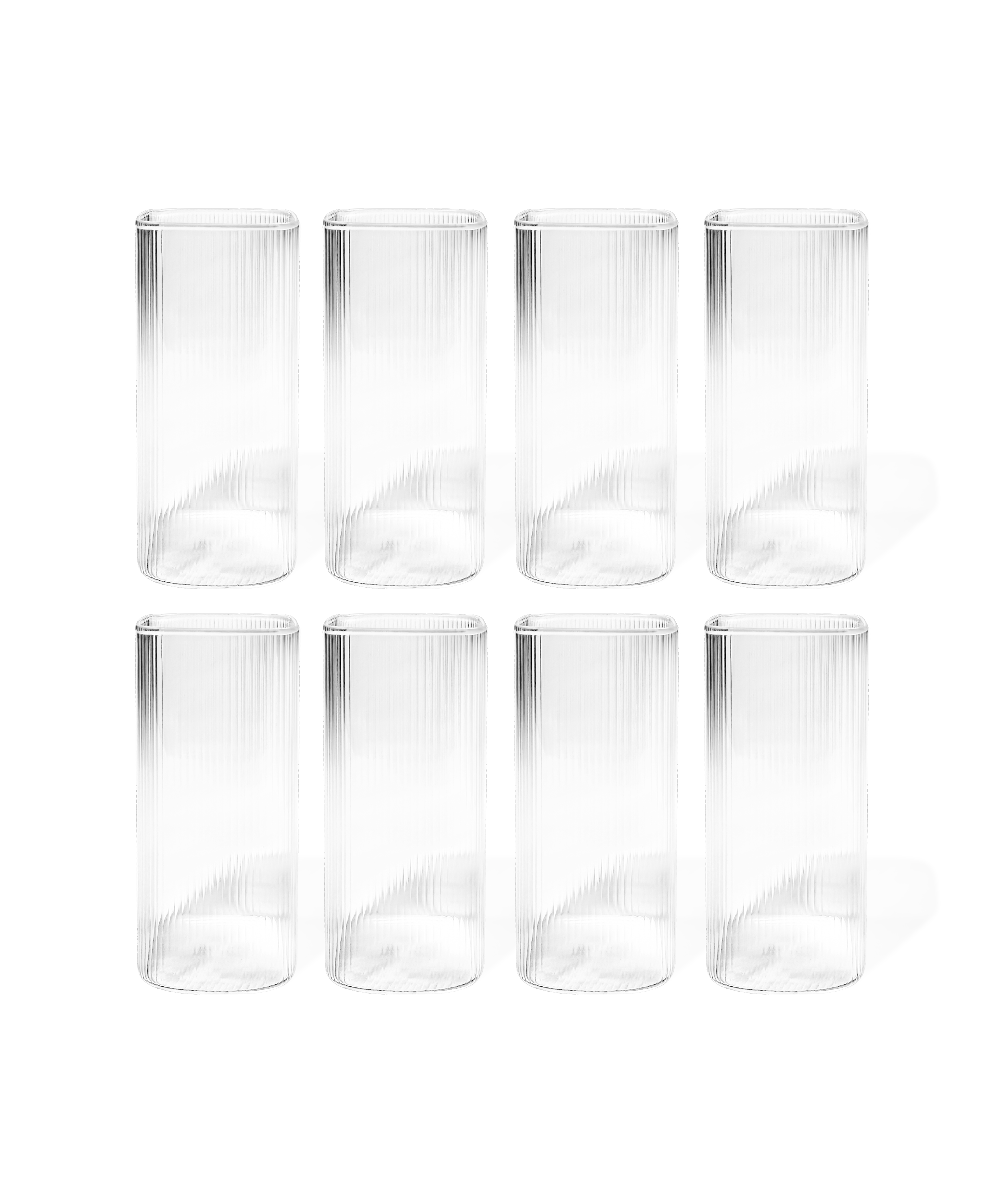 Geriffeltes Glas im eckigen Design | Kuba