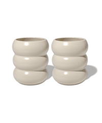 Wellenförmiger Keramik Becher Beige | Mya