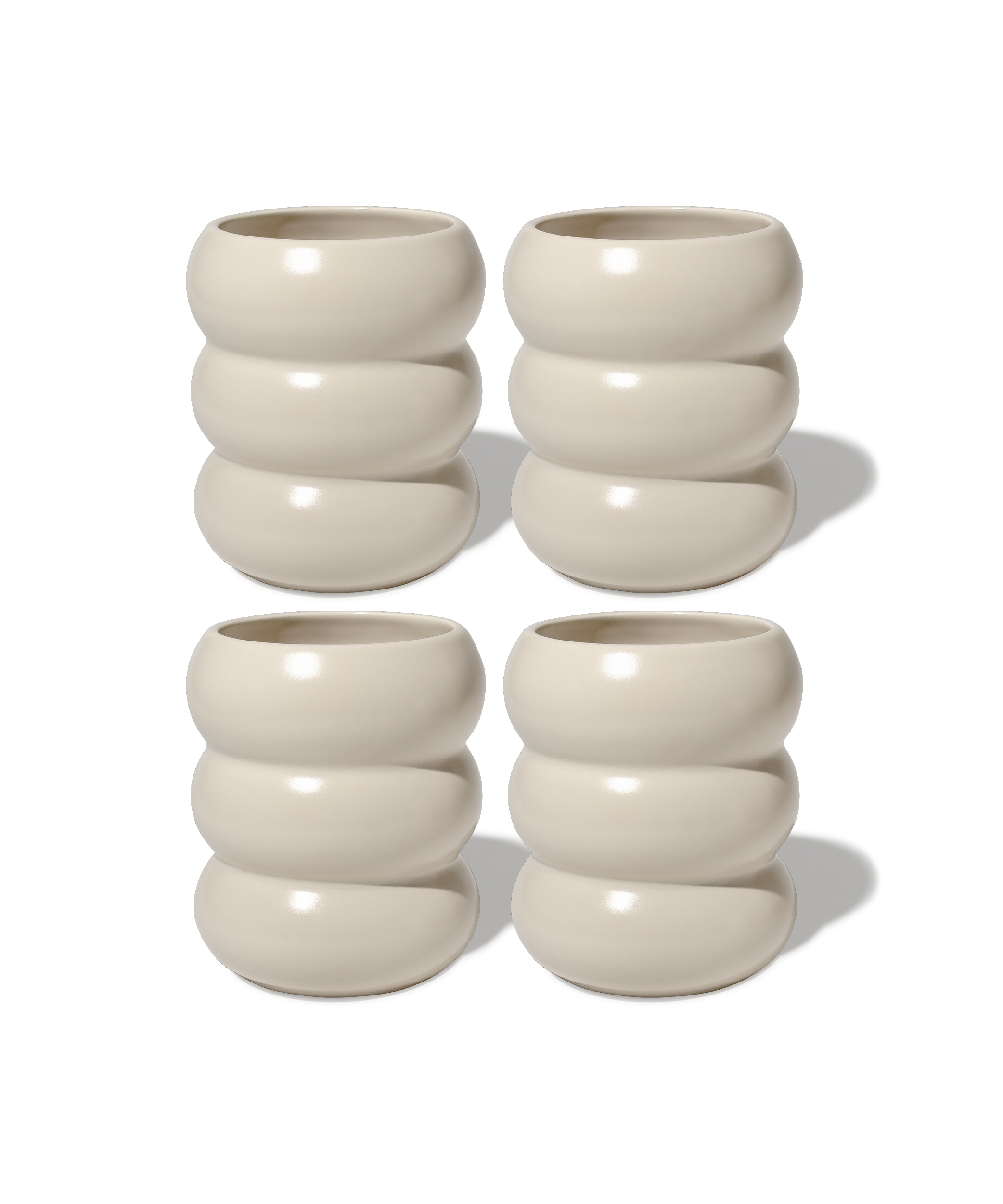 Wellenförmiger Keramik Becher Beige | Mya