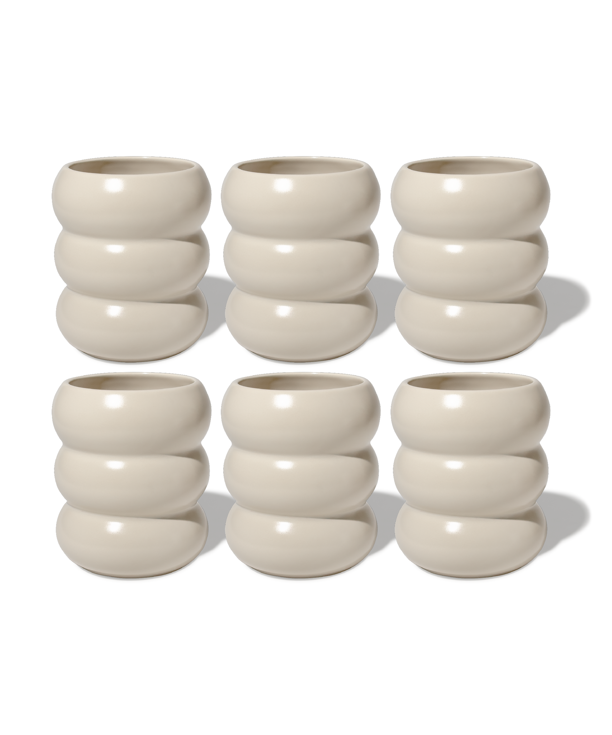 Wellenförmiger Keramik Becher Beige | Mya