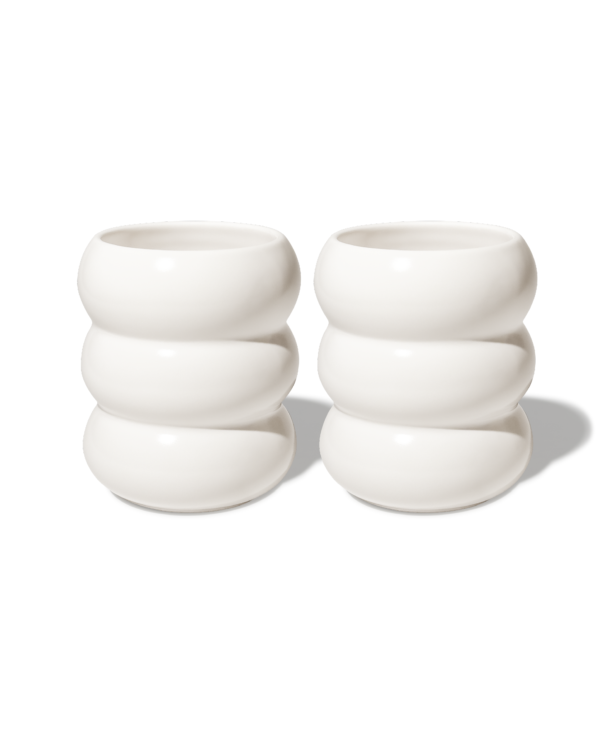 Wellenförmiger Keramik Becher Weiß | Mya
