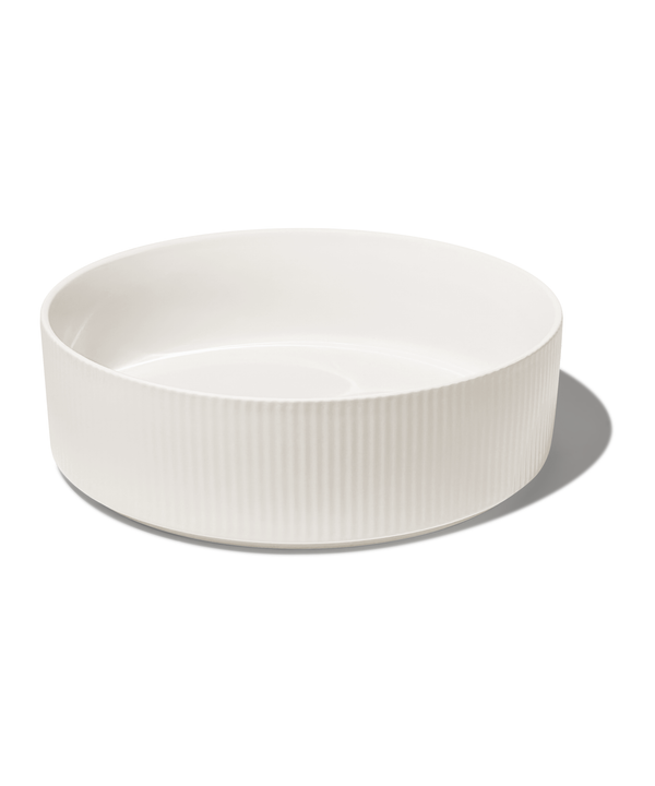 Große Bowl Ø27cm in Cremeweiß gerillt | Nia