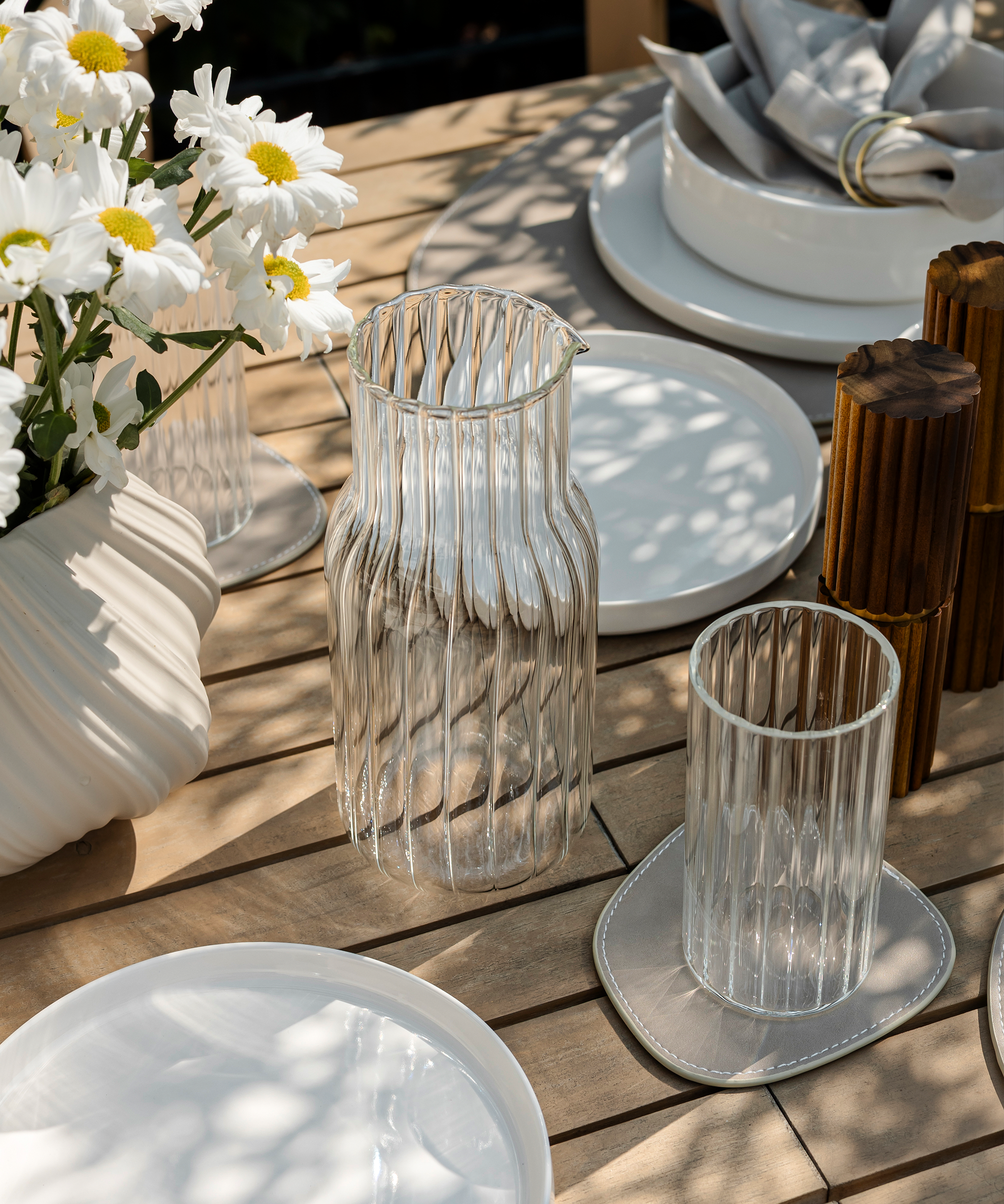 Wasserkaraffe & Gläser-Set Streifen-Design | Norway