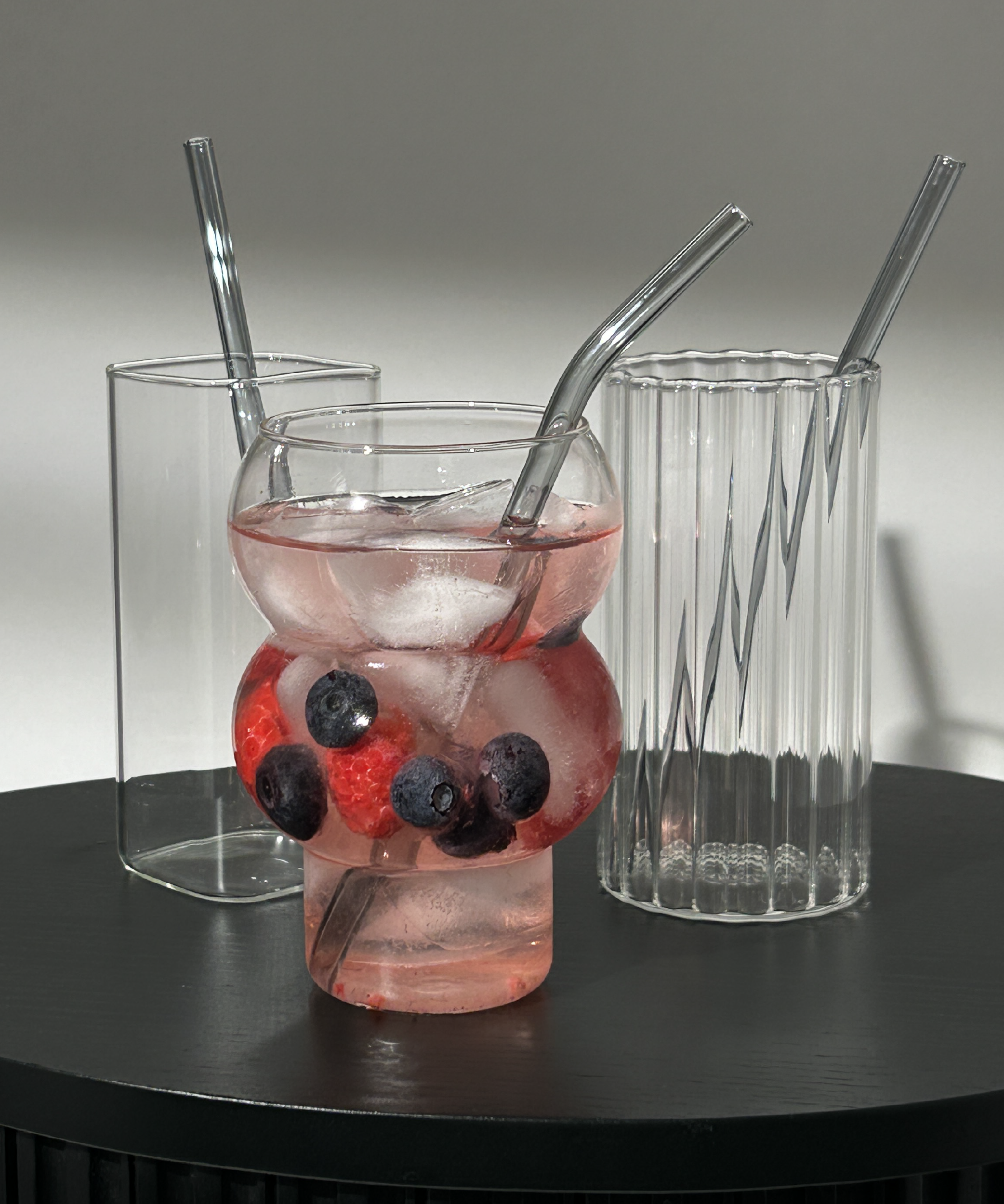 Schwarze Glasstrohhalme 8er Set | Aris