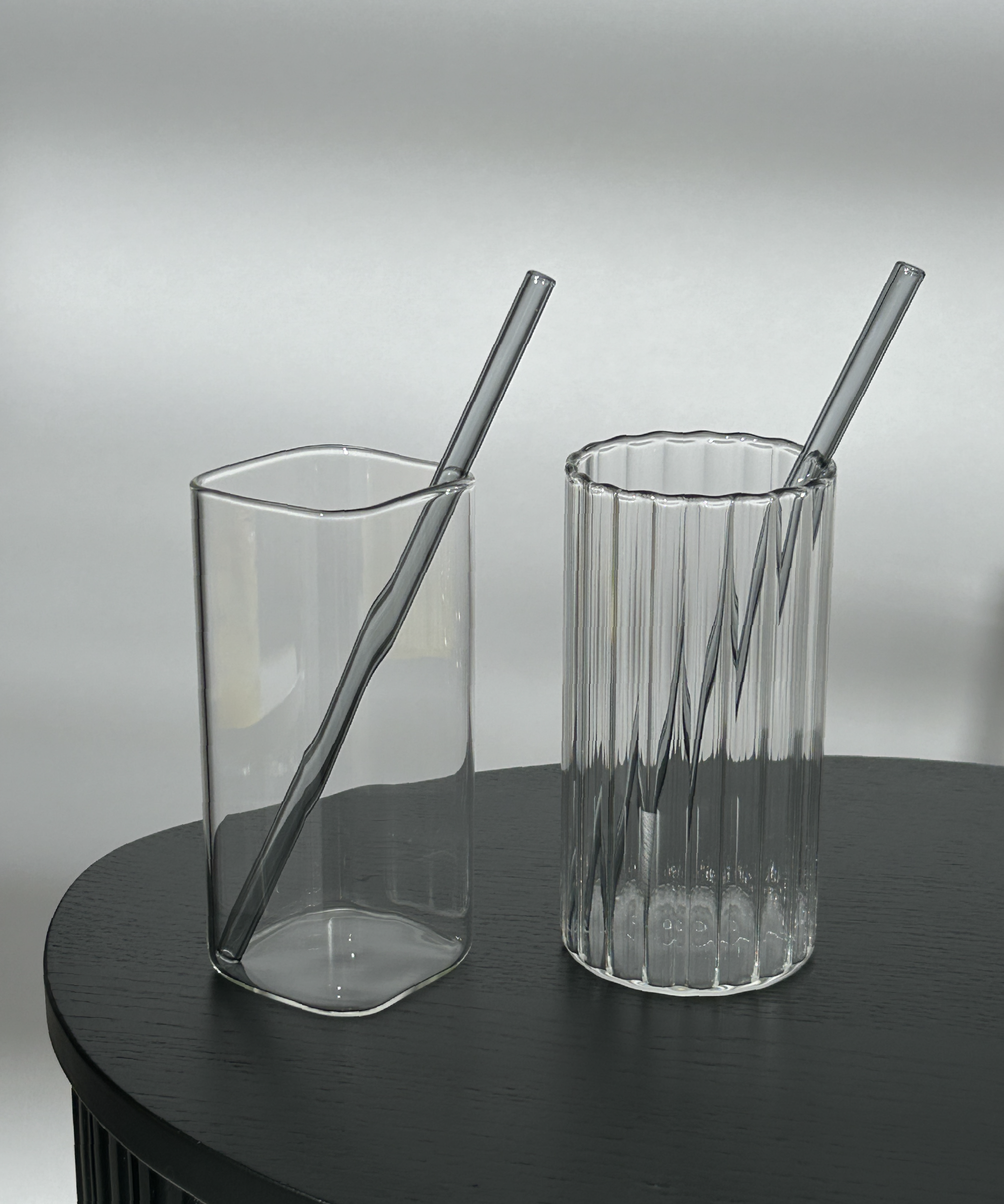 Schwarze Glasstrohhalme 8er Set | Aris