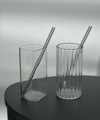 Schwarze Glasstrohhalme 8er Set | Aris