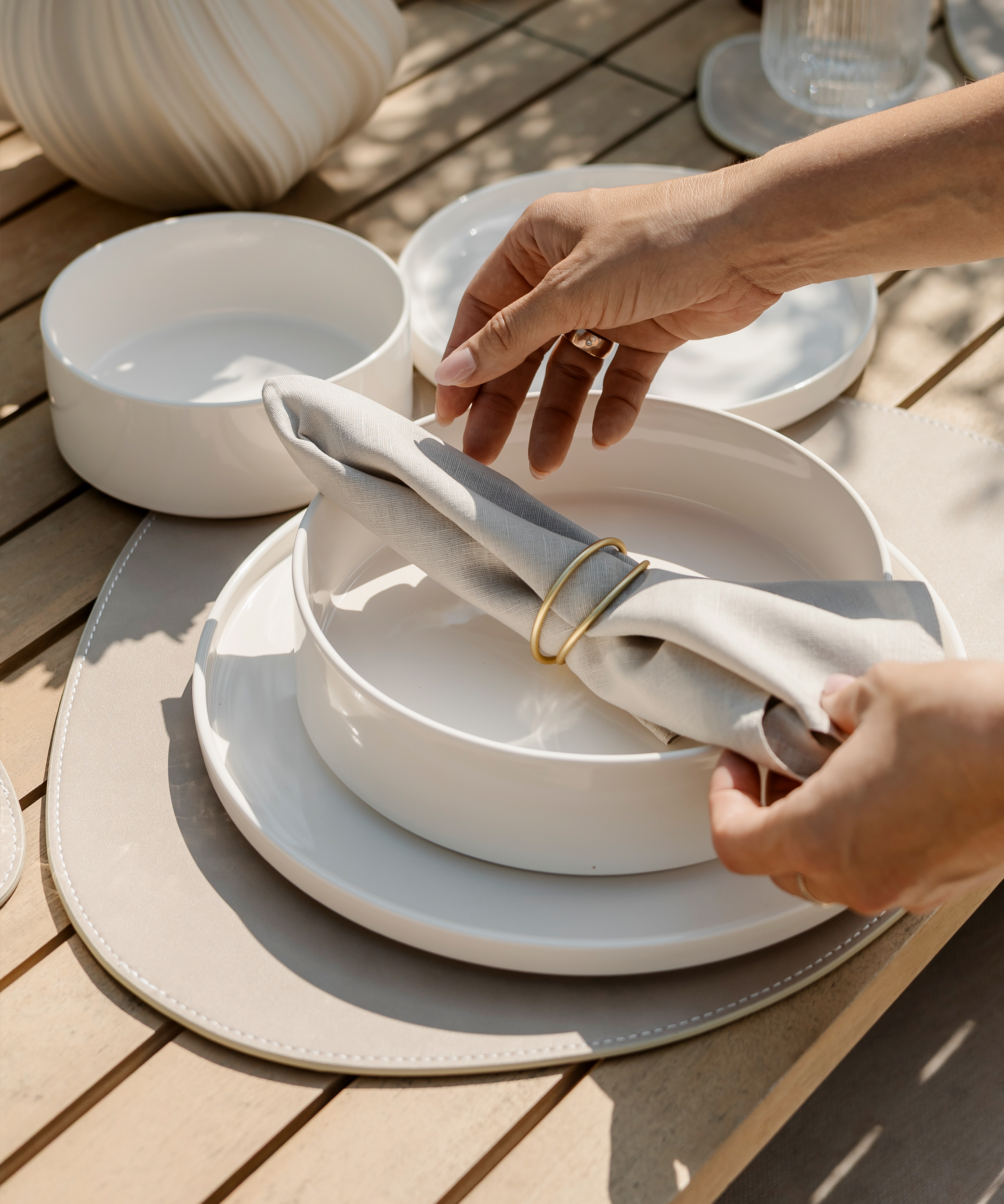Beige Servietten 6er Set | Kyla