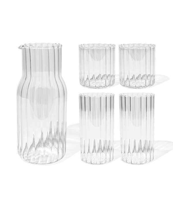 Wasserkaraffe & Gläser-Set Streifen-Design | Norway