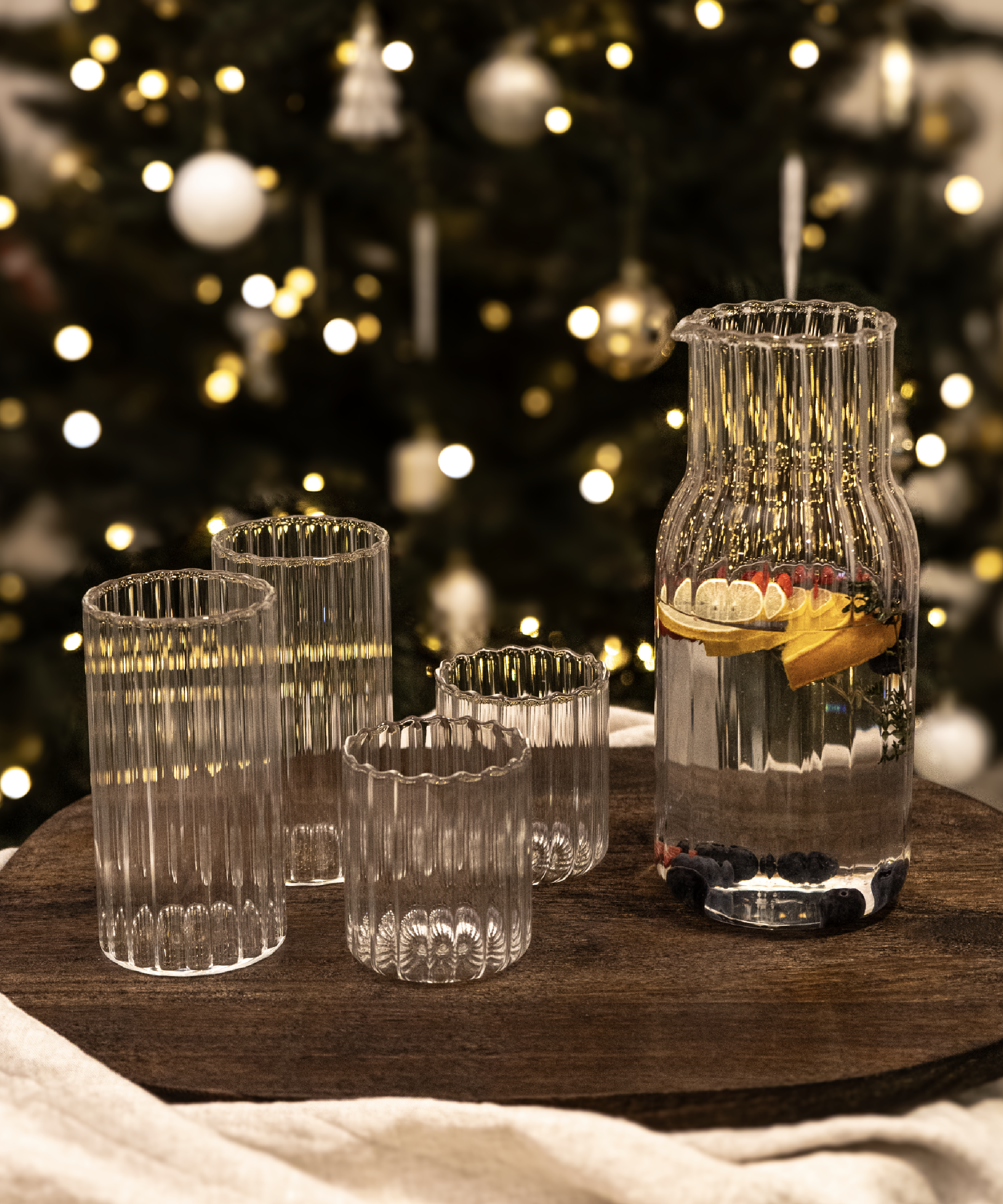 Norway Wasserkaraffe & Gläser-Set Streifen-Design | Secret Sale