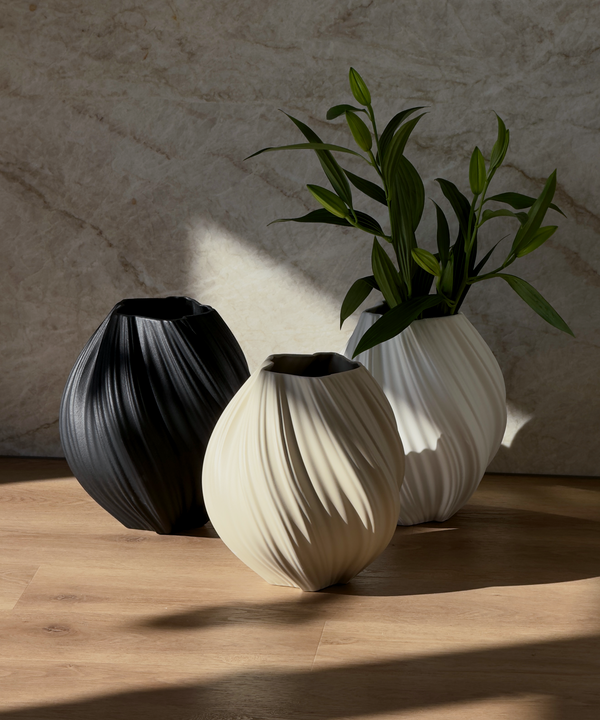 Große Keramik Vase in Beige | Flora