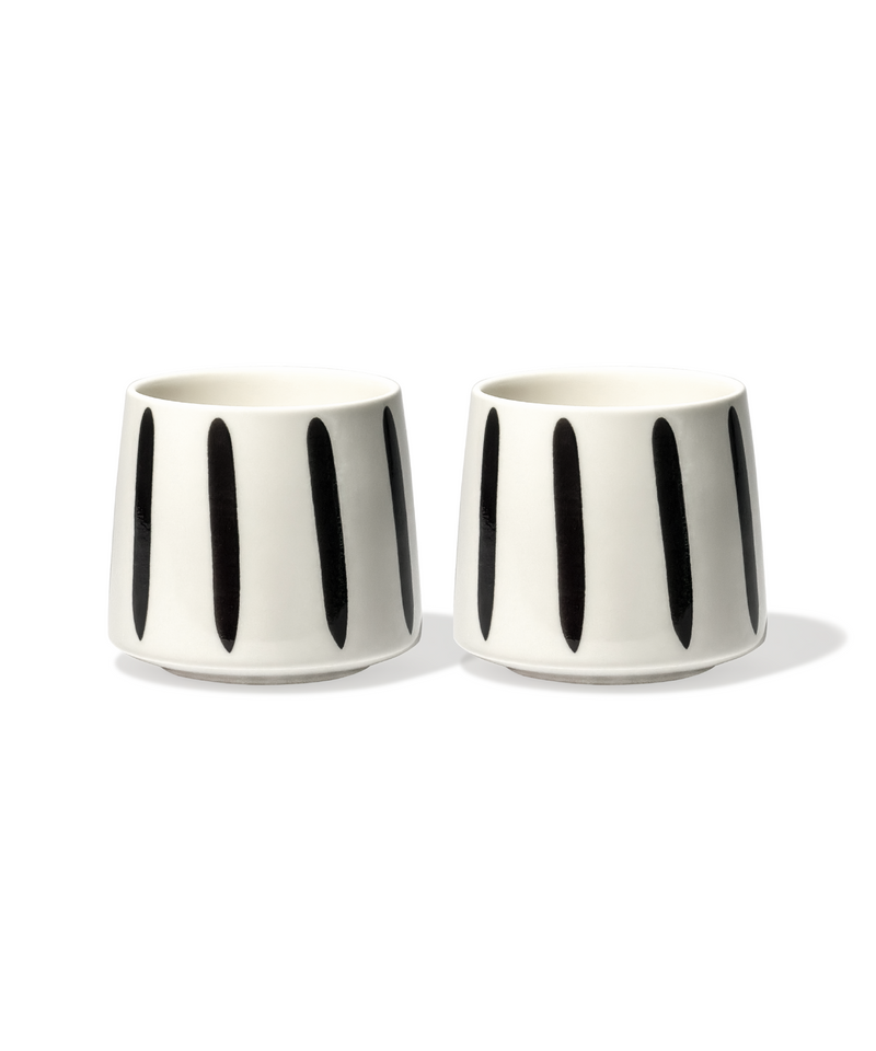 Cappuccino Becher mit schwarzen Streifen – miro collection von 7 O'CLOCK