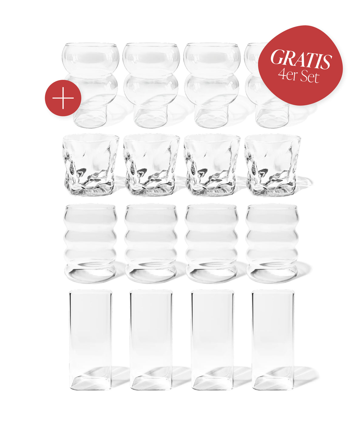 Bestseller Bundle 12er Gläser-Set + GRATIS 4er Set Tokyo Gläser