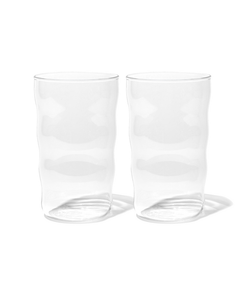 Großes Trinkglas im Wellen-Design | Capri