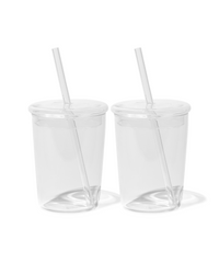 Trinkglas mit Deckel und Strohhalm im To-Go Design – liv collection von 7 O'CLOCK