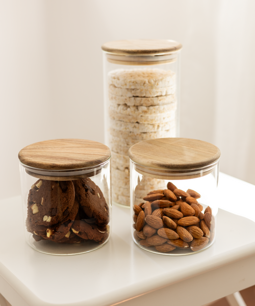 Aufbewahrungsglas Set aus der Serie Caya – Nahaufnahme des Materials