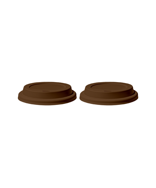 To-Go Becher Silikon-Deckel im 2er Set Braun – brooklyn collection von 7 O'CLOCK