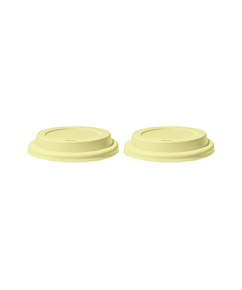 To-Go Becher Silikon-Deckel im 2er Set Butter Lemon – brooklyn collection von 7 O'CLOCK
